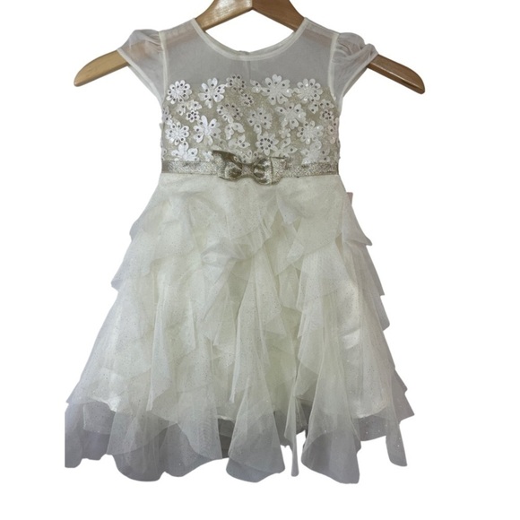 NWT J Michelle special occasion dress for girls, size 3T. All cream and gold. - Picture 1 of 4